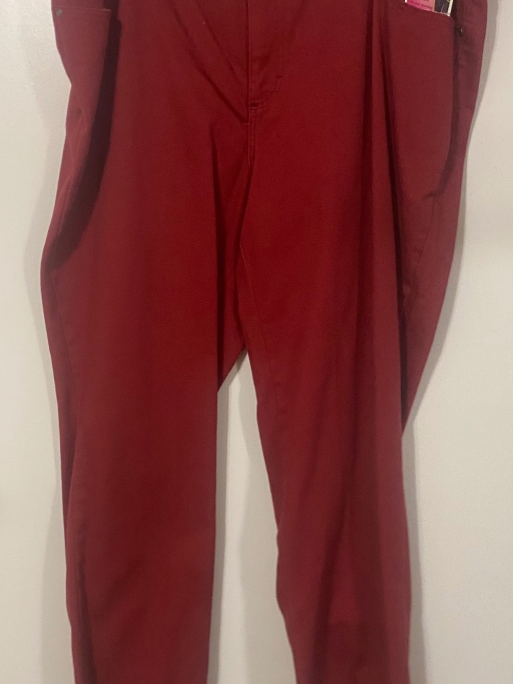 LEES WOMENS JEANS SZ 24W MED COTTON BLEND RED HI-RISE STRAIGHT LEG W 42"